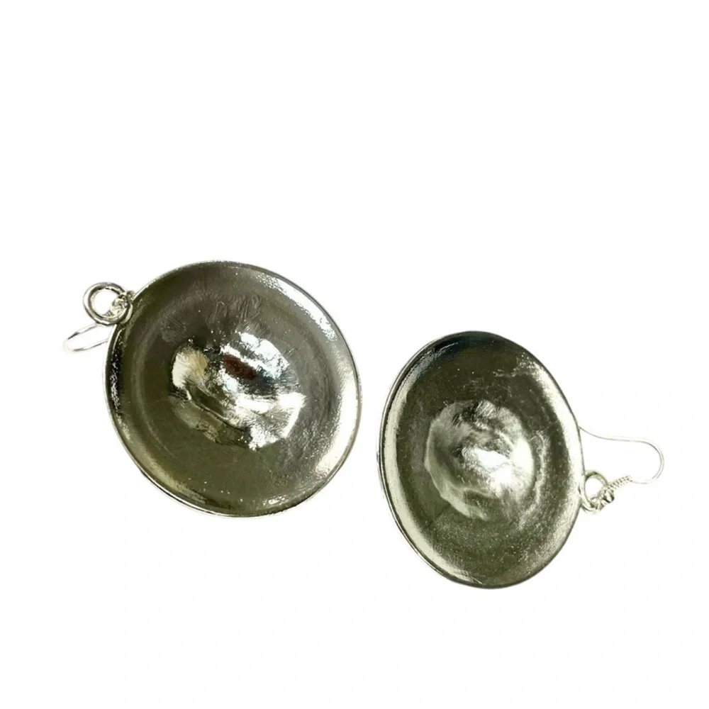 Lion Head Medallion Dangle Earrings | Yellow Enamel Statement Earrings